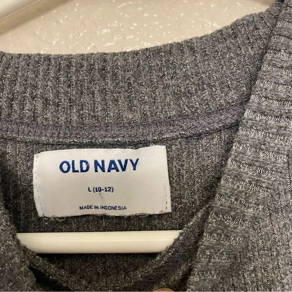 Old navy cozy knit ribbed mock neck long sleev sweater winter fall dress L 10/12